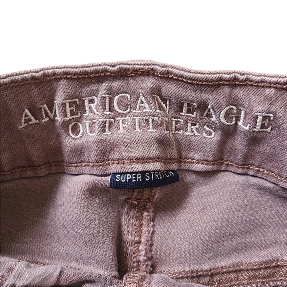 American Eagle outfitters Super Stretch AEO Twill midi dusty pink rose shorts - Picture 3 of 11